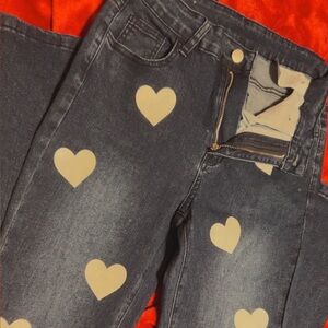 Heart Patterned Jeans